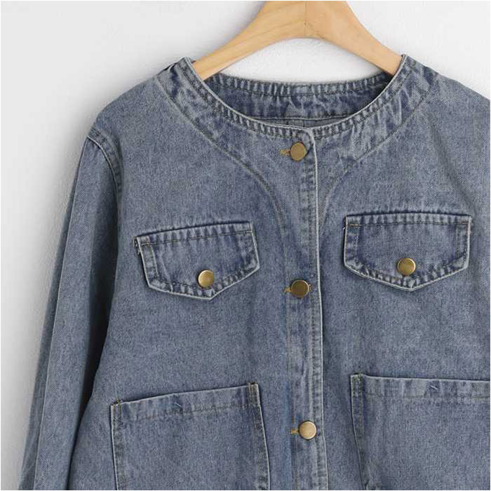 デニムジャケット レディース 通販 ノーカラージャケット デニム ジャケット ノーカラー ブルゾン Gジャン ジージャン デニムジャケット |  | 11