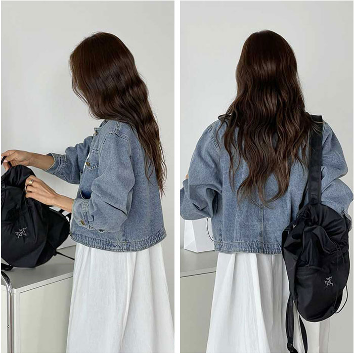 デニムジャケット レディース 通販 ノーカラージャケット デニム ジャケット ノーカラー ブルゾン Gジャン ジージャン デニムジャケット |  | 09