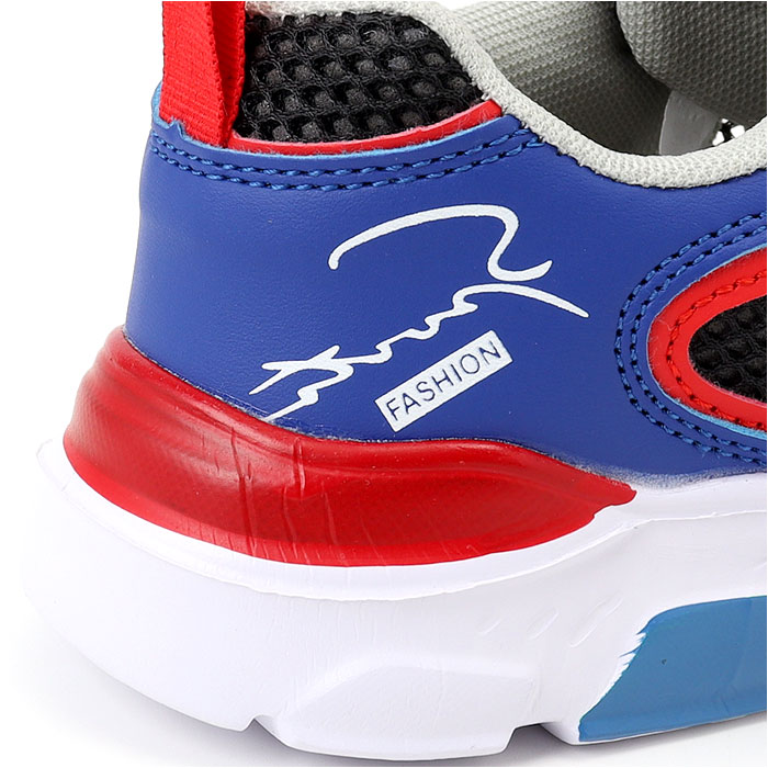 バスケットボールシューズ 青赤 メッシュ スニーカー バッシュ キッズ ハイカット 通販 バスケットシューズ