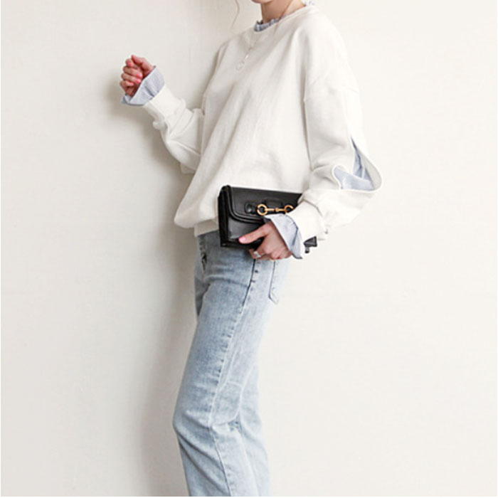 重ね着風 トレーナー 通販 重ね着風トップス プルオーバー 長袖 レディース レイヤード風 ゆったり 春 秋 冬 シンプル 無地 ストライプ おしゃれ 大人 重ね着風 |  | 02