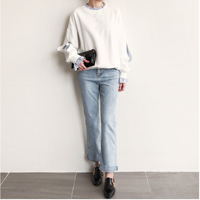 重ね着風 トレーナー 通販 重ね着風トップス プルオーバー 長袖 レディース レイヤード風 ゆったり 春 秋 冬 シンプル 無地 ストライプ おしゃれ 大人 重ね着風 |  | 03