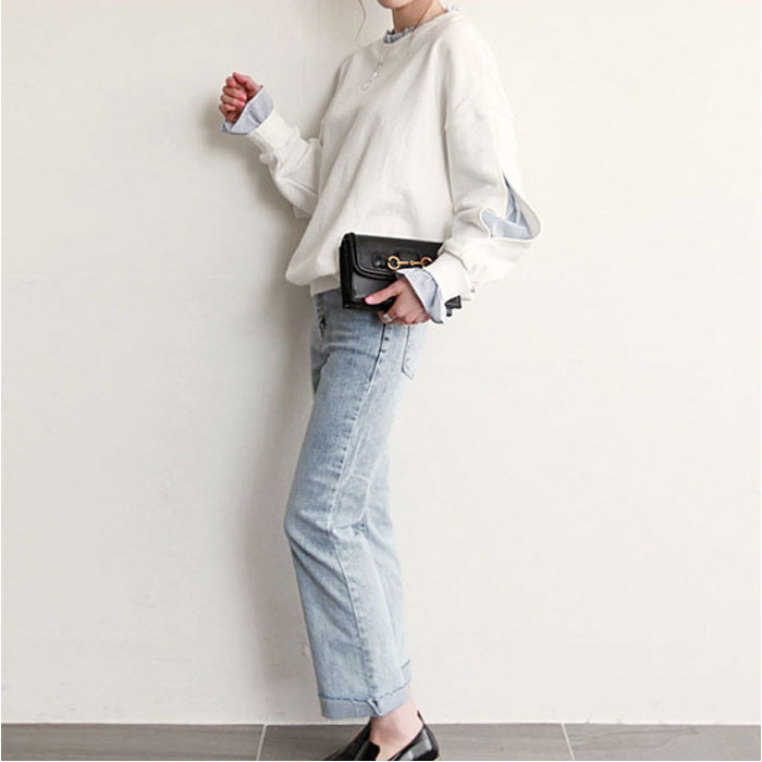 重ね着風 トレーナー 通販 重ね着風トップス プルオーバー 長袖 レディース レイヤード風 ゆったり 春 秋 冬 シンプル 無地 ストライプ おしゃれ 大人 重ね着風 |  | 05