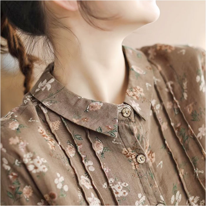 シャツ 長袖 花柄 通販 長袖シャツ 花柄シャツ レディース ギャザー おしゃれ かわいい オシャレ 春 秋 冬 春秋 シンプル 大人かわいい 大人可愛い シャツ |  | 10