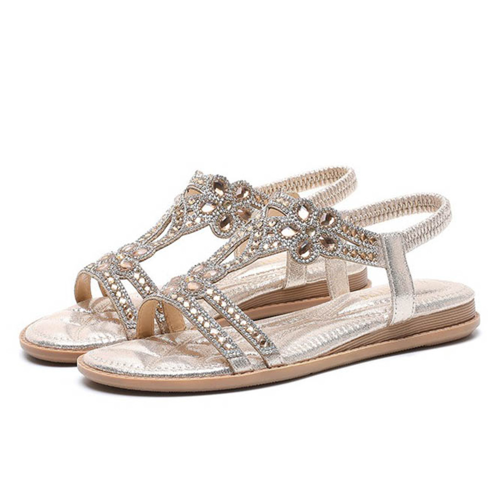 サンダル レディース 通販 フラットサンダル ぺたんこ きれいめ キラキラ ビーチサンダル 夏 ラインストーン ビジュー おしゃれ ボヘミアン ストラップ サンダル | BACKYARD FAMILY | 03