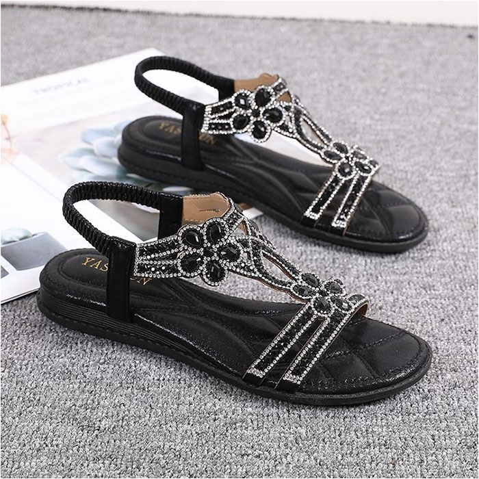 サンダル レディース 通販 フラットサンダル ぺたんこ きれいめ キラキラ ビーチサンダル 夏 ラインストーン ビジュー おしゃれ ボヘミアン ストラップ サンダル | BACKYARD FAMILY | 16