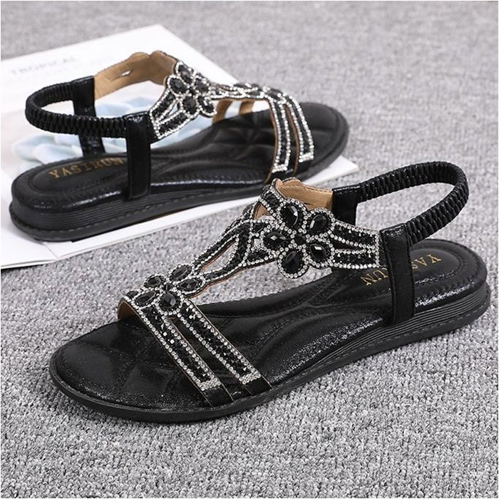サンダル レディース 通販 フラットサンダル ぺたんこ きれいめ キラキラ ビーチサンダル 夏 ラインストーン ビジュー おしゃれ ボヘミアン ストラップ サンダル | BACKYARD FAMILY | 17