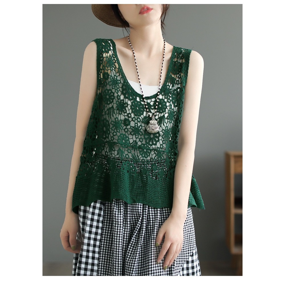 ベスト 透かし編み レディース 通販 透かし編みベスト 透かし 編み 夏 トップス 重ね着 レイヤード かわいい 可愛い カジュアル おしゃれ オシャレ |  | 02
