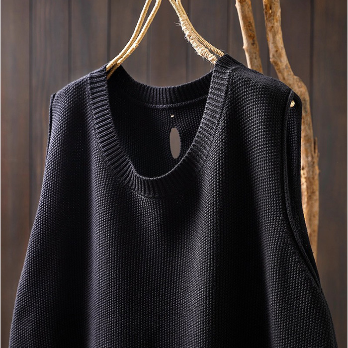 ニットベスト レディース 通販 ベスト おしゃれ オフィス ボタン ニット シンプル ノースリーブ ゆったり 体型カバー 通勤 オフィスカジュアル ニットベスト |  | 09