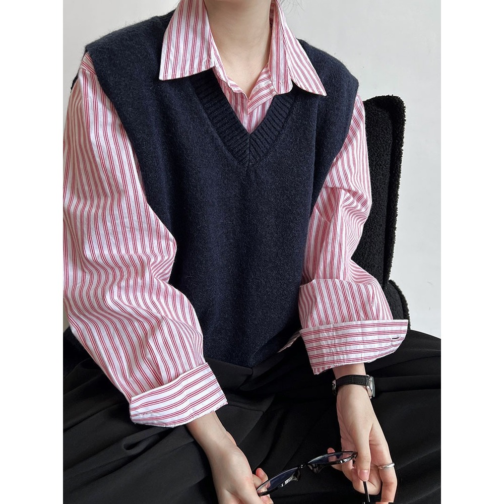 ニット ベスト Vネック レディース 通販 ニットベスト Vネックニットベスト チョッキ ジレ ウェストコート ノースリーブ 重ね着 レイヤード 秋 冬 秋冬 ニット | BACKYARD FAMILY | 01