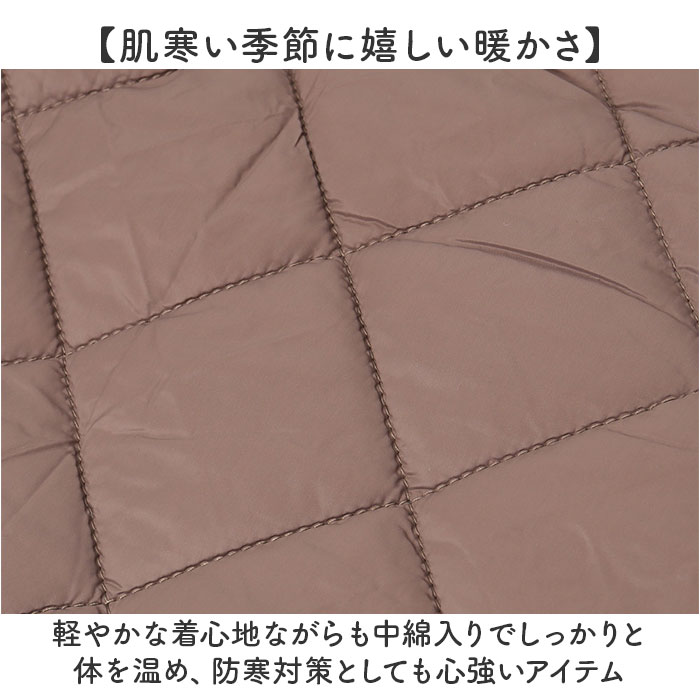 キルティング ベスト レディース 通販 キルトベスト ダウンベスト アウター フード付き 暖かい あったか 中綿 防寒 軽い 羽織り 無地 カジュアル キルティング |  | 04