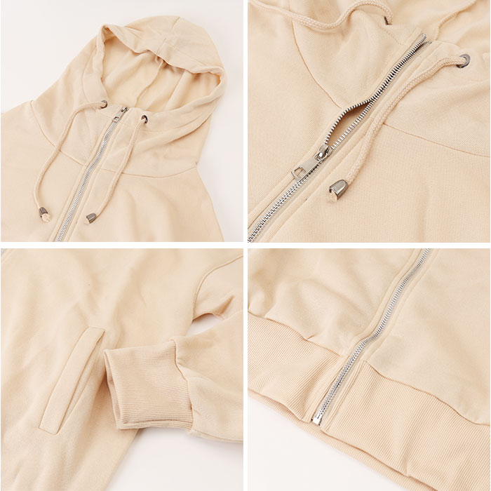 パーカー レディース 冬 通販 ジップアップパーカー ジップパーカー 長袖 厚手 羽織り トップス 無地 ゆったり 秋 アウター 可愛い おしゃれ かわいい パーカー |  | 06