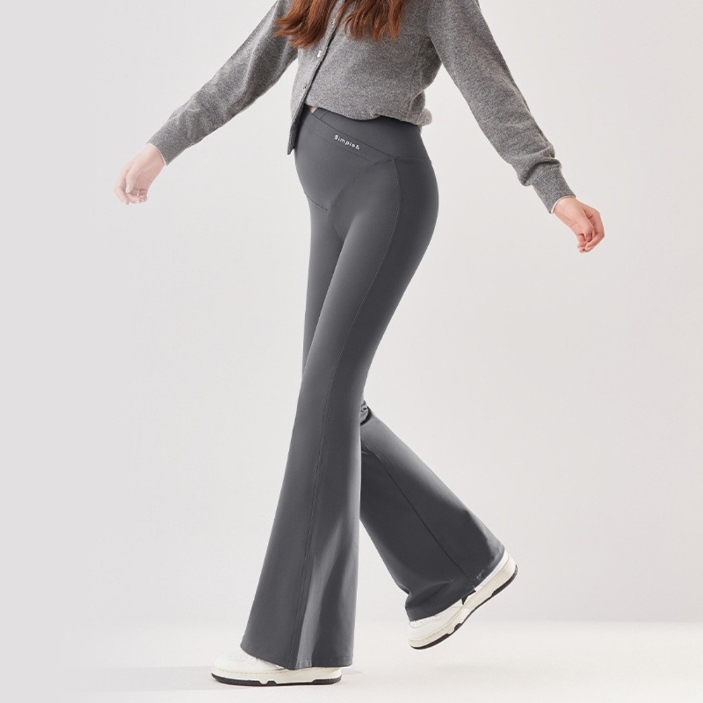 マタニティパンツ フレアパンツ 裏起毛 通販 マタニティ パンツ ボトムス ズボン ワイドパンツ フレアレギンス 冬 秋冬 暖かい ストレッチ マタニティパンツ | BACKYARD FAMILY | 02