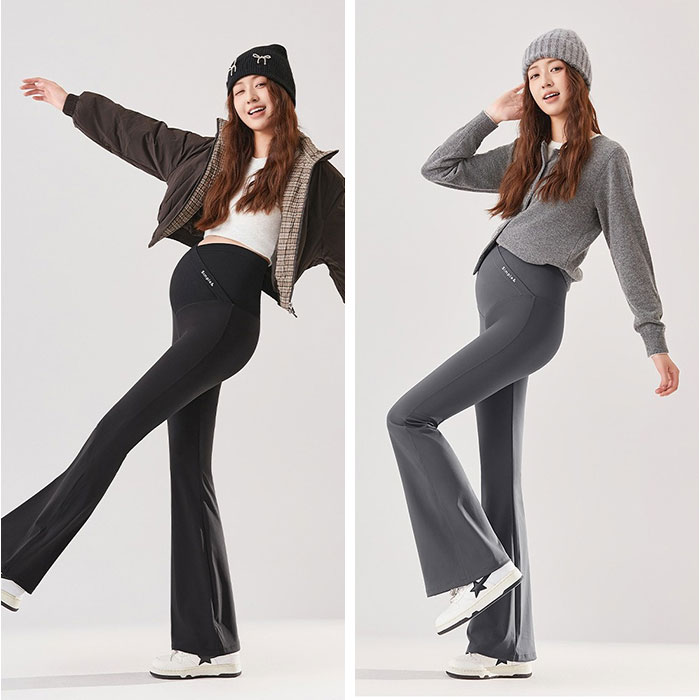 マタニティパンツ フレアパンツ 裏起毛 通販 マタニティ パンツ ボトムス ズボン ワイドパンツ フレアレギンス 冬 秋冬 暖かい ストレッチ マタニティパンツ | BACKYARD FAMILY | 05