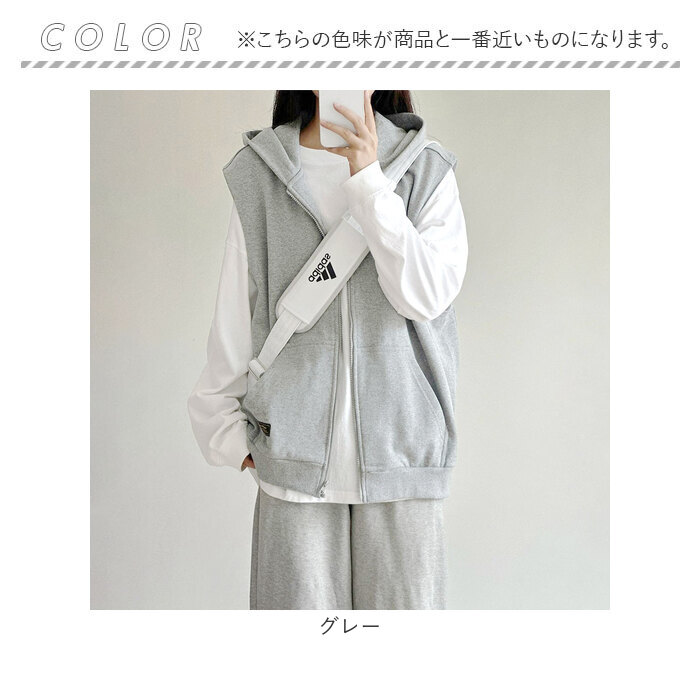 フード付きベスト レディース 通販 袖なしパーカー ノースリーブパーカー スウェットベスト フード付き ジップアップパーカー 体型カバー フード付きベスト |  | 12