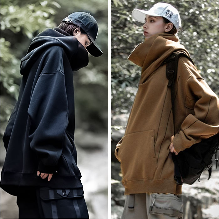 ボリュームネック パーカー 通販 フーディー プルオーバー ハイネック レディース メンズ 長袖 大きいサイズ ゆったり ビッグシルエット  ボリュームネック |  | 06