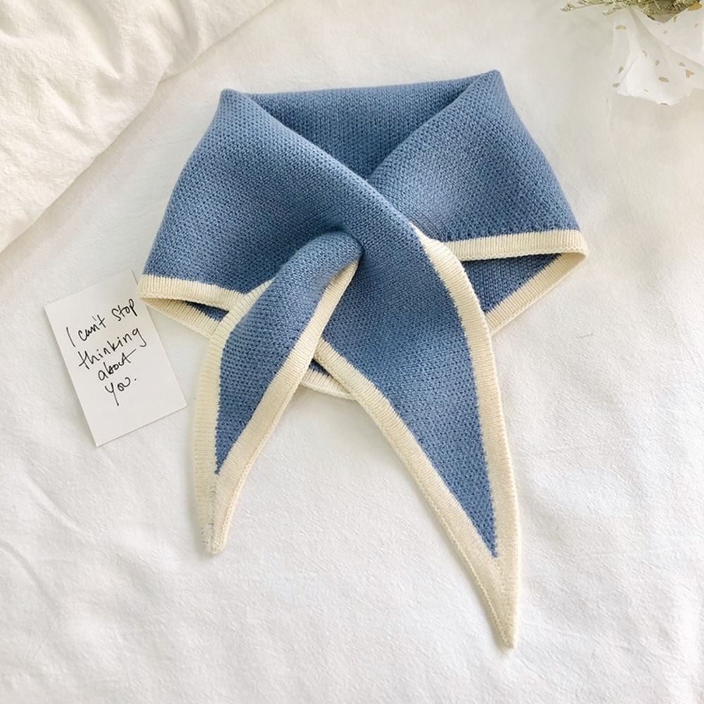 ニットスカーフ マフラー おしゃれ 通販 レディース ティペット ミニマフラー ワンポイント ニット スカーフ アクセント かわいい つけ襟風 推し色 |  | 01