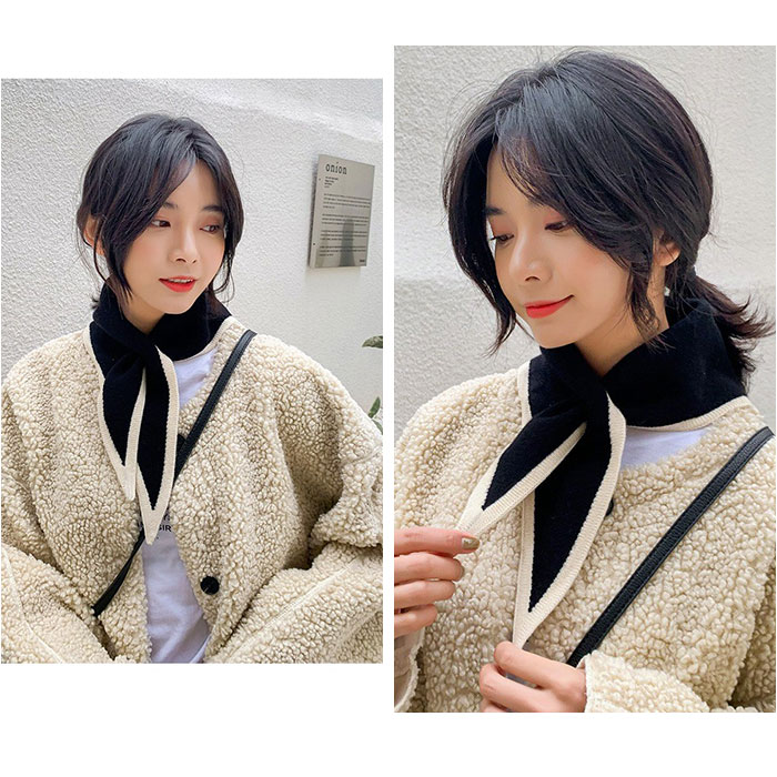 ニットスカーフ マフラー おしゃれ 通販 レディース ティペット ミニマフラー ワンポイント ニット スカーフ アクセント かわいい つけ襟風 推し色 |  | 11