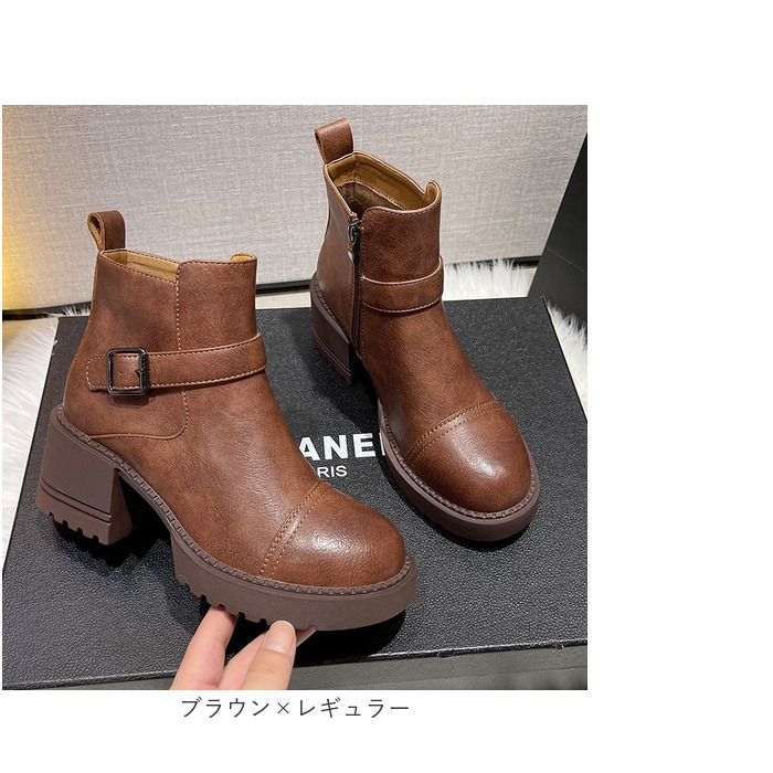 ショートブーツ レディース 本革 通販 レザーブーツ チャンキーブーツ