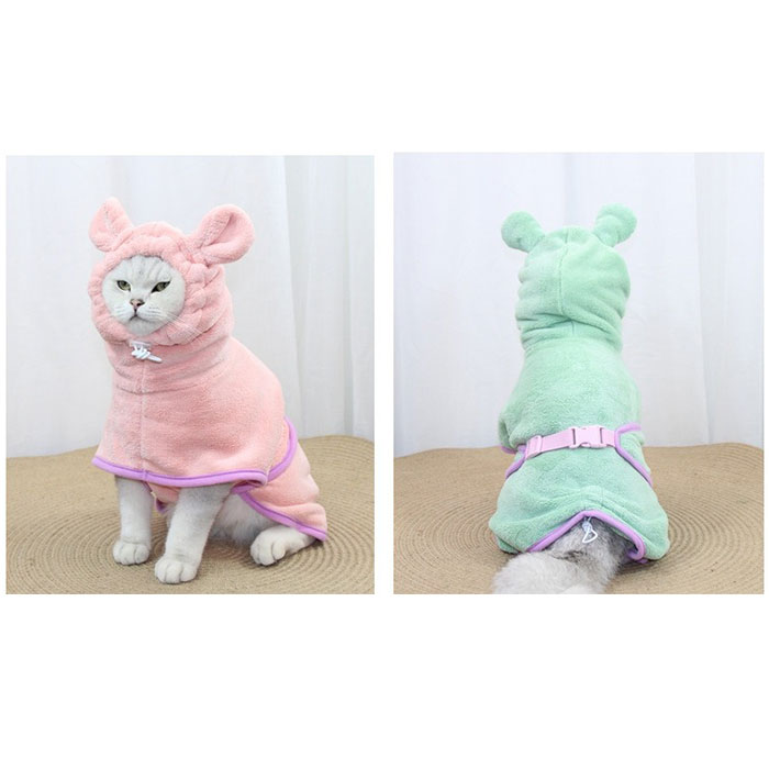 バスタオル バスローブ 犬用 猫用 ペット 通販 ペットバスローブ ペットバスタオル タオル パーカー 部屋着 フード付き 吸収性 速乾 防寒対策 バスタオル |  | 16