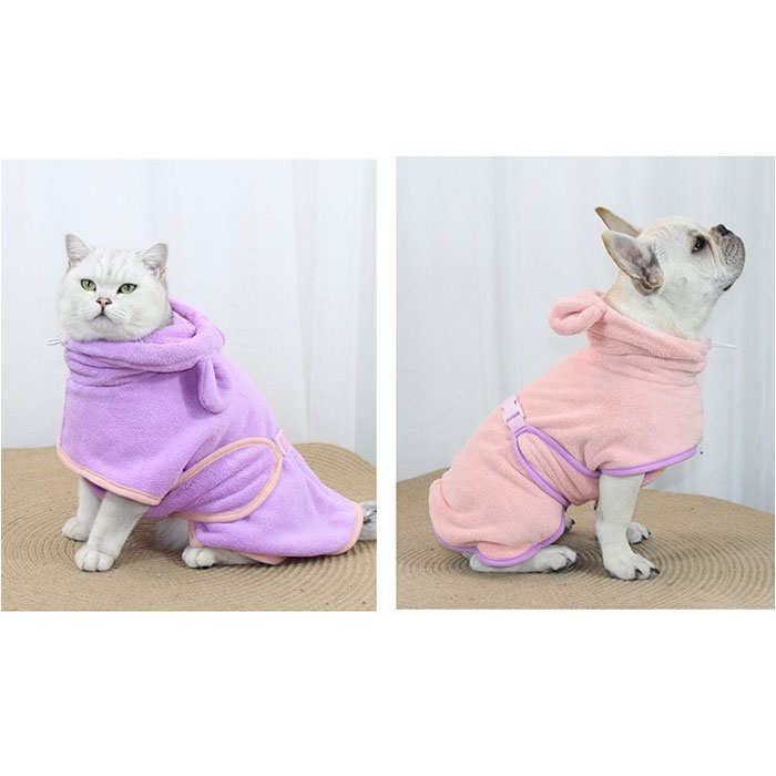 バスタオル バスローブ 犬用 猫用 ペット 通販 ペットバスローブ ペットバスタオル タオル パーカー 部屋着 フード付き 吸収性 速乾 防寒対策 バスタオル |  | 17