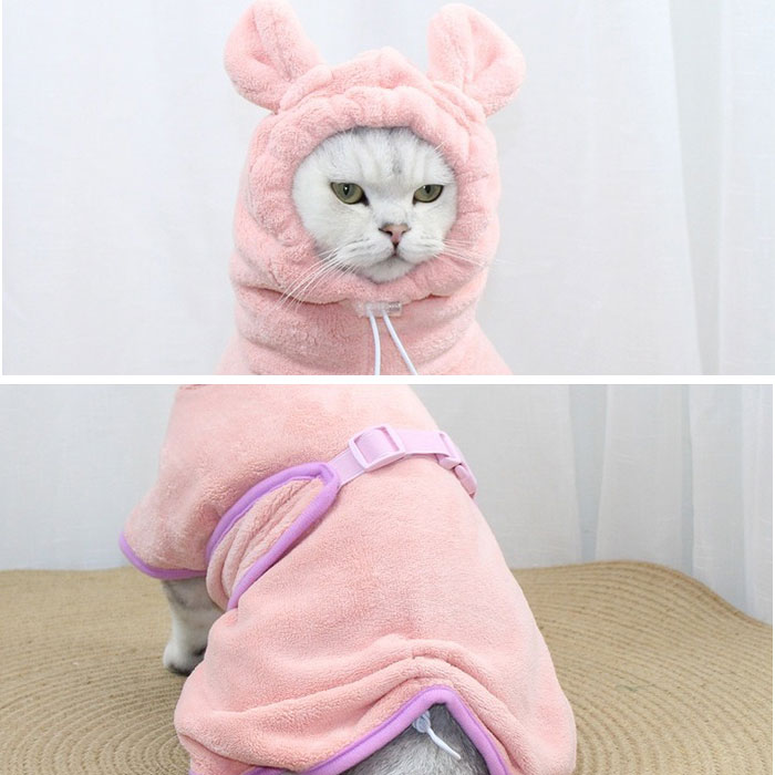 バスタオル バスローブ 犬用 猫用 ペット 通販 ペットバスローブ ペットバスタオル タオル パーカー 部屋着 フード付き 吸収性 速乾 防寒対策 バスタオル |  | 07