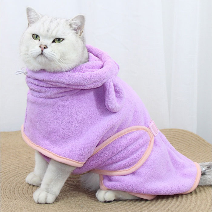 バスタオル バスローブ 犬用 猫用 ペット 通販 ペットバスローブ ペットバスタオル タオル パーカー 部屋着 フード付き 吸収性 速乾 防寒対策 バスタオル |  | 11