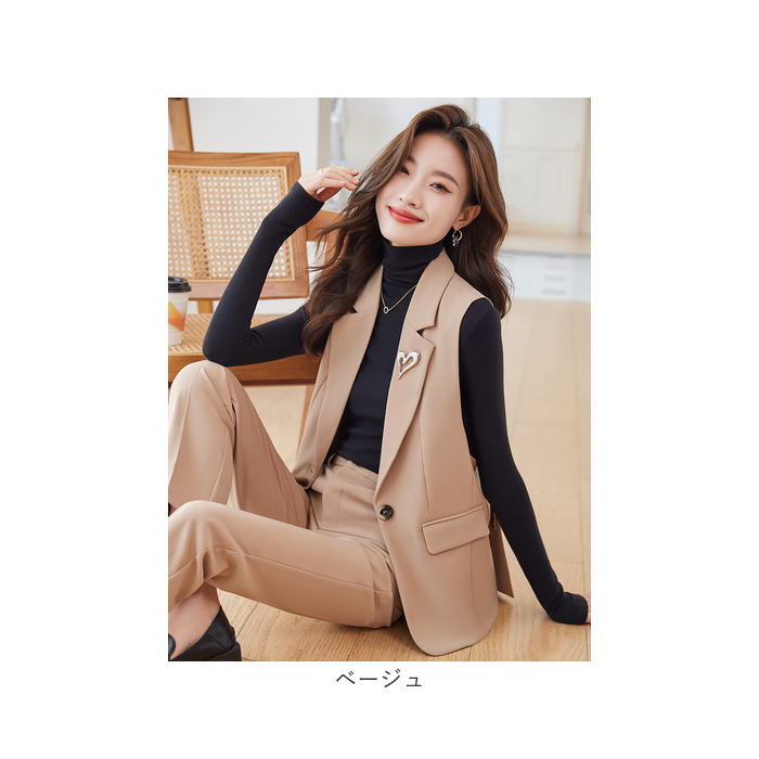 ベスト ジレ テーラード レディース 前開き 通販 ジレベスト レディースベスト レディースジレ フォーマル 重ね着 レイヤード ノースリーブ ベスト | BACKYARD FAMILY | 18