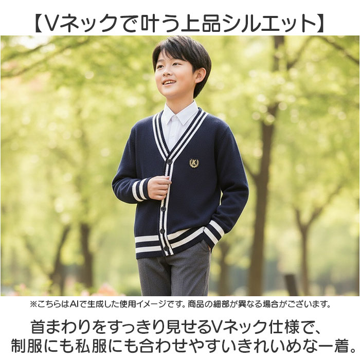 スクールカーディガン 制服 通販 カーディガン おしゃれ 学生服 男の子 女の子 ジュニア ライン入り スクールセーター 通学 キッズ スクールカーディガン | BACKYARD FAMILY | 06