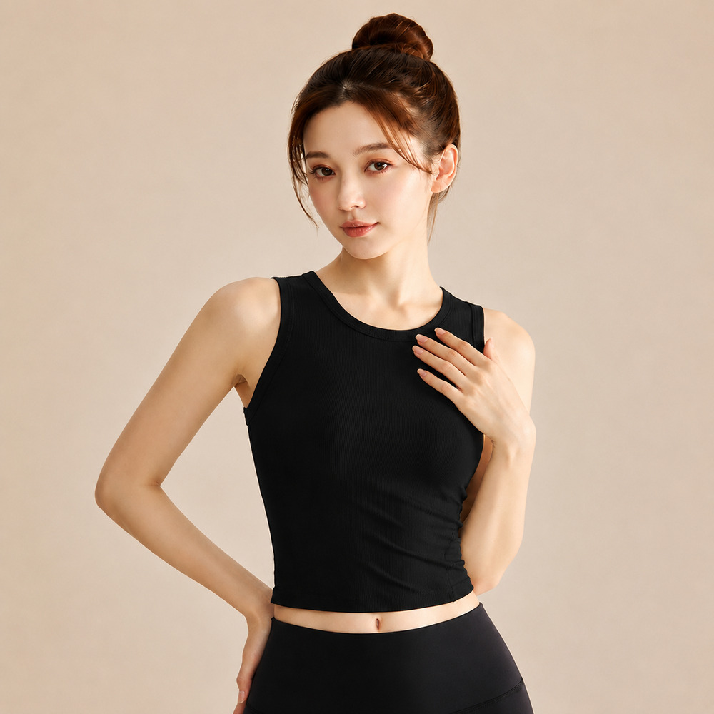 ヨガウェア トップス タンクトップ 通販 ノースリーブ ヨガ ブラトップ パット付き レディース おしゃれ 女性 カップ付き ピラティス | BACKYARD FAMILY | 01