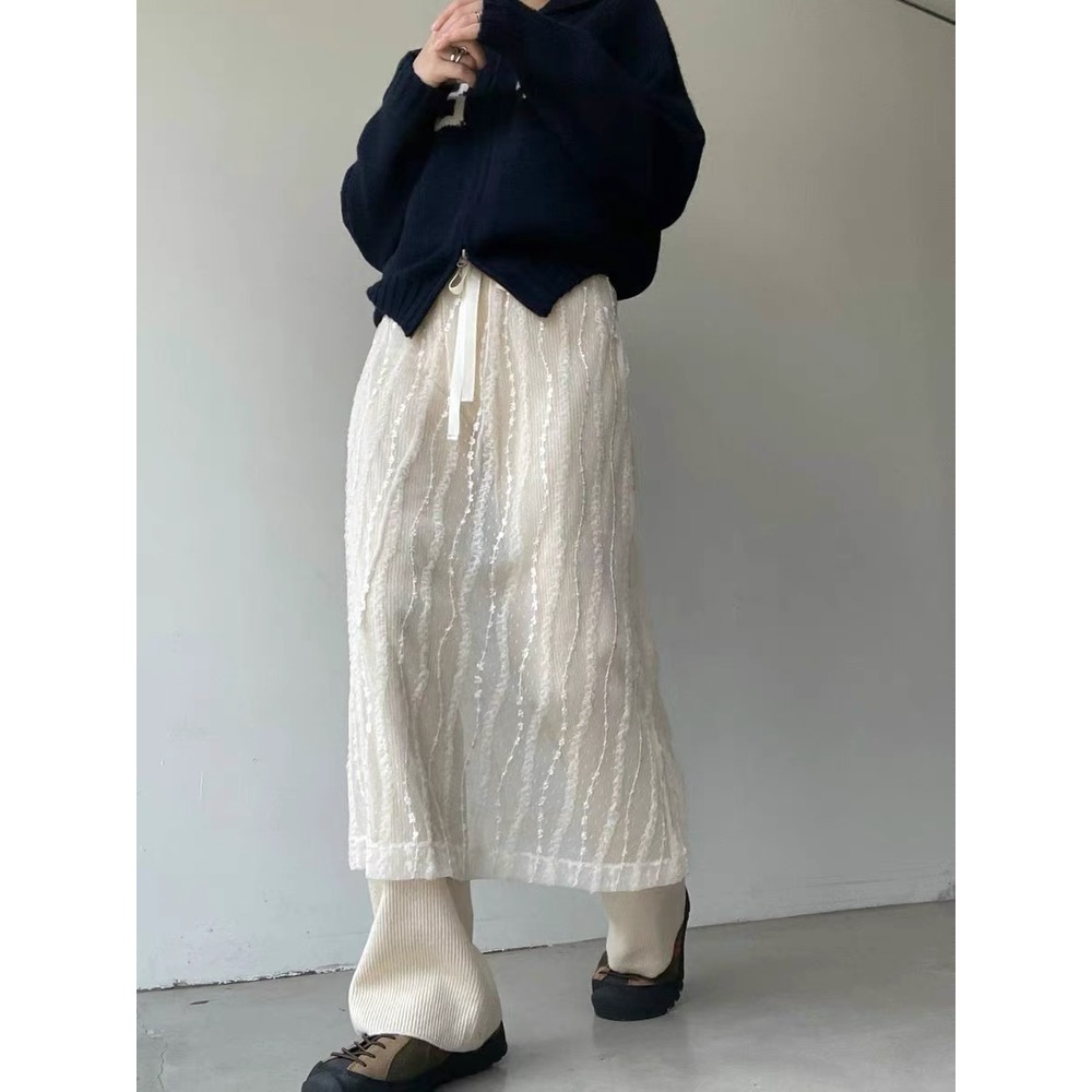 シアーレース スカート レディース 通販 レイヤードスカート シースルー レイヤード 重ね着 巻きスカート 刺繍 透け感 おしゃれ フェミニン | BACKYARD FAMILY | 01