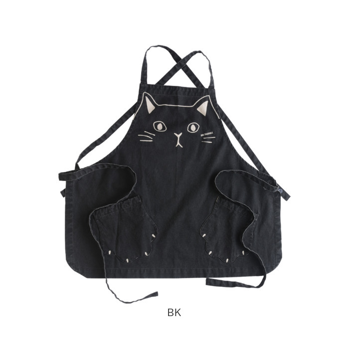 AND PACKABLE アンドパッカブル エプロン 猫 通販 前掛 前掛け ワークエプロン カフェエプロン 猫モチーフ ネコ ねこ ポケット ユニセックス かわいい | AND PACKABLE | 16