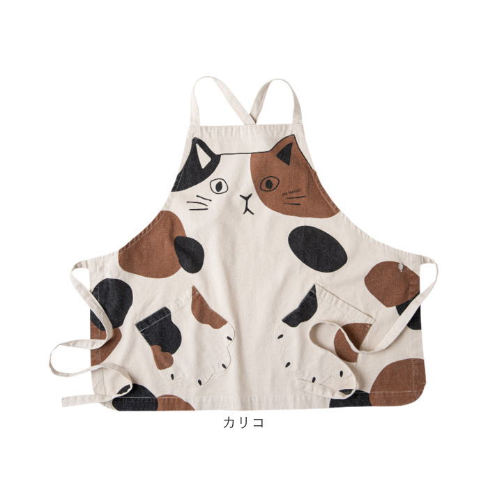 AND PACKABLE アンドパッカブル エプロン 猫 通販 前掛 前掛け ワークエプロン カフェエプロン 猫モチーフ ネコ ねこ ポケット ユニセックス かわいい | AND PACKABLE | 17