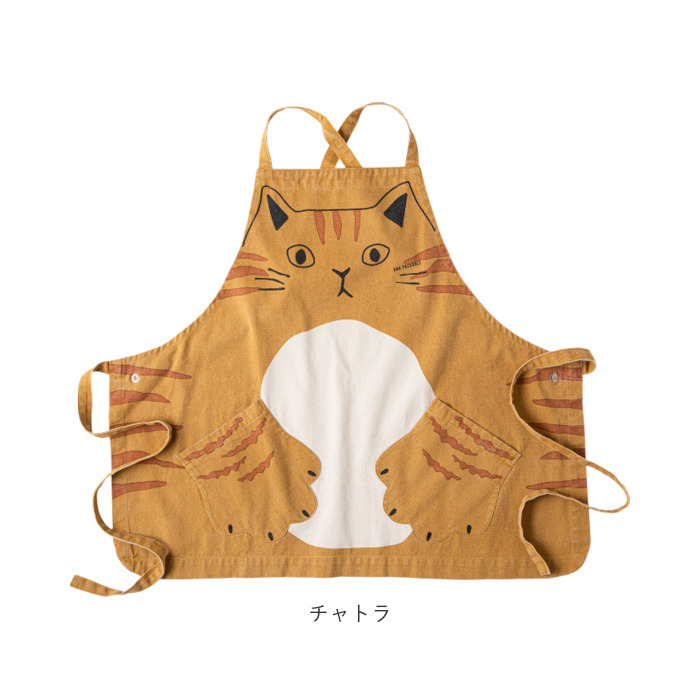 AND PACKABLE アンドパッカブル エプロン 猫 通販 前掛 前掛け ワーク