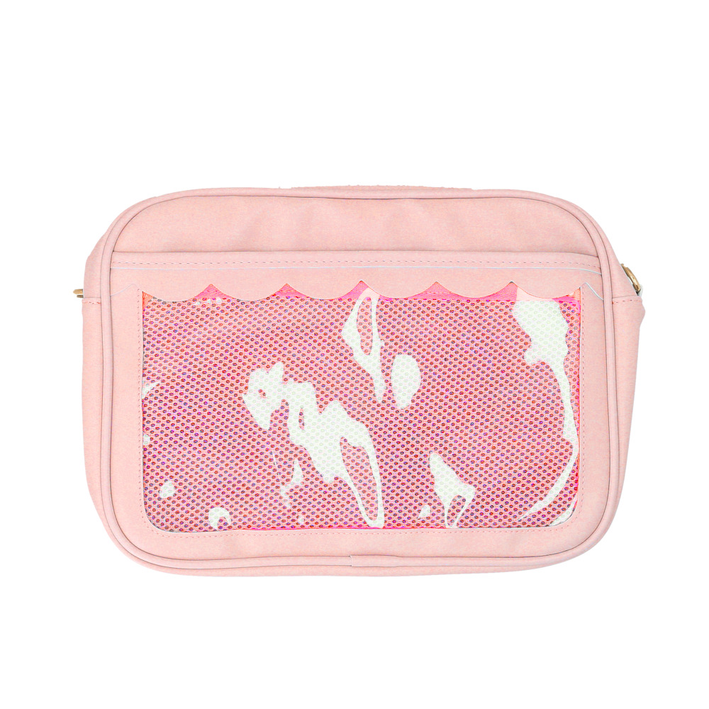 EMILIO PUCCI ショルダーバッグ ピンク 透明痛バッグ別売りポーチ付属 リアルスタイル REAL STYLE 痛バッグ ショルダー クリア 黒 缶バッジ