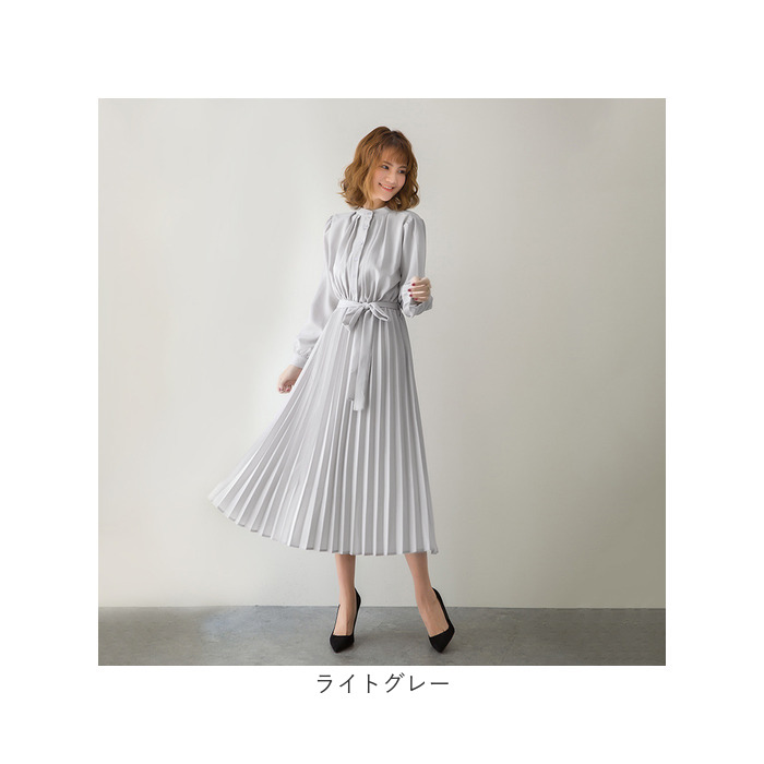 ワンピース 長袖 プリーツ レディース 通販 ロング ワンピ シフォン プリーツドレス プリーツスカート スカート 上品 ウエスト リボン かわいい ワンピース |  | 16