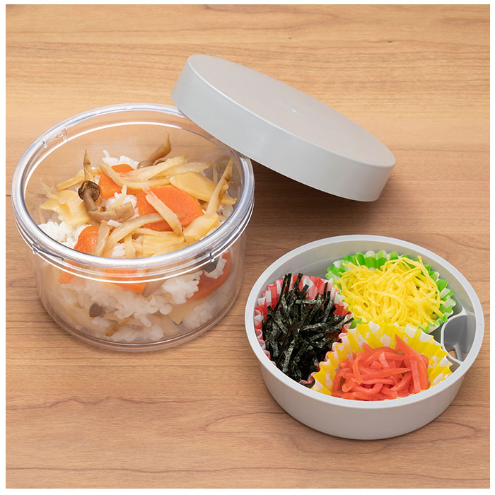 ジェルクール 通販ジェルクール お弁当箱 GEL-COOL フタ 保冷剤 round with inner tray 麺 弁当箱 丼 保冷 ランチボックス 約 400ml ヌードルランチ カフェ丼｜backyard｜09