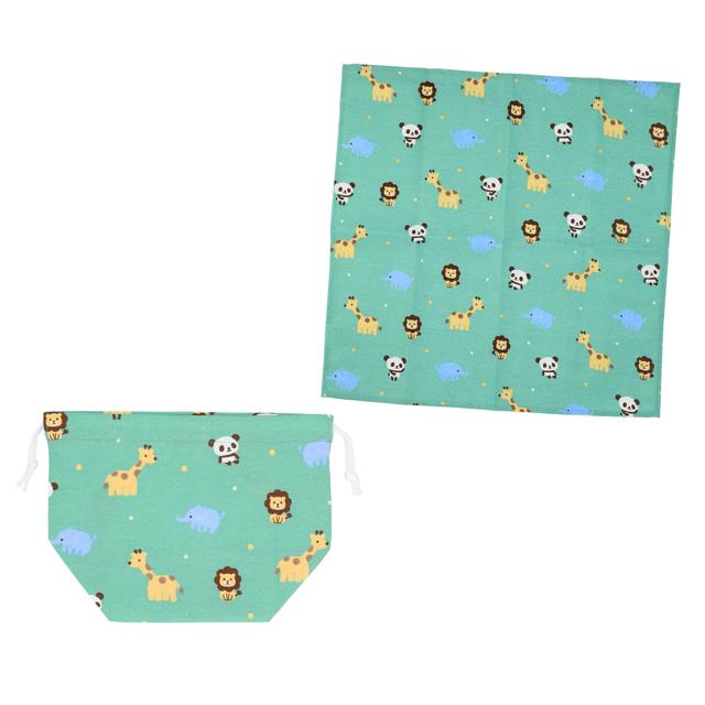 ランチクロス 通販ランチクロス 巾着 セット マチ有り ポーチ お弁当包み バンダナ ハンカチ パンダ 袋 きんちゃく 不織布バッグ アシストバッグ  ランチクロス |  | 01