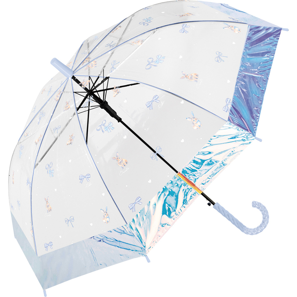 傘 通販傘 子供用 女の子 55cm ビニール傘おしゃれ 雨傘 長傘 オーロラ