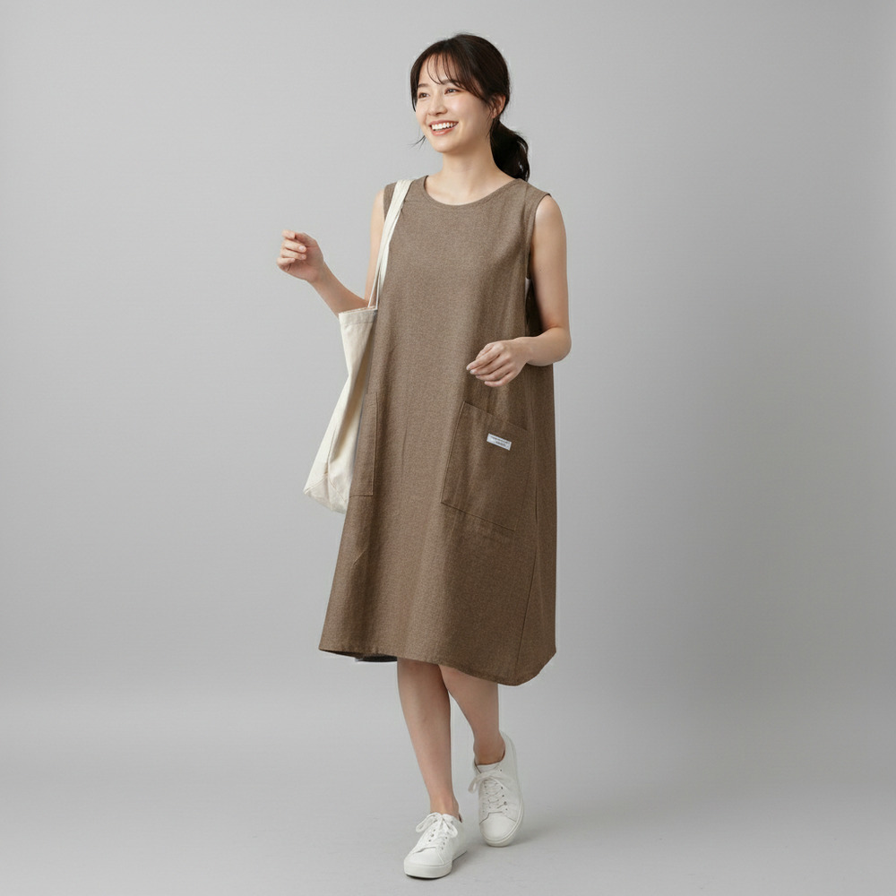 PAGEONE エプロン バッククロス おしゃれ 通販 前掛け シャンブレー