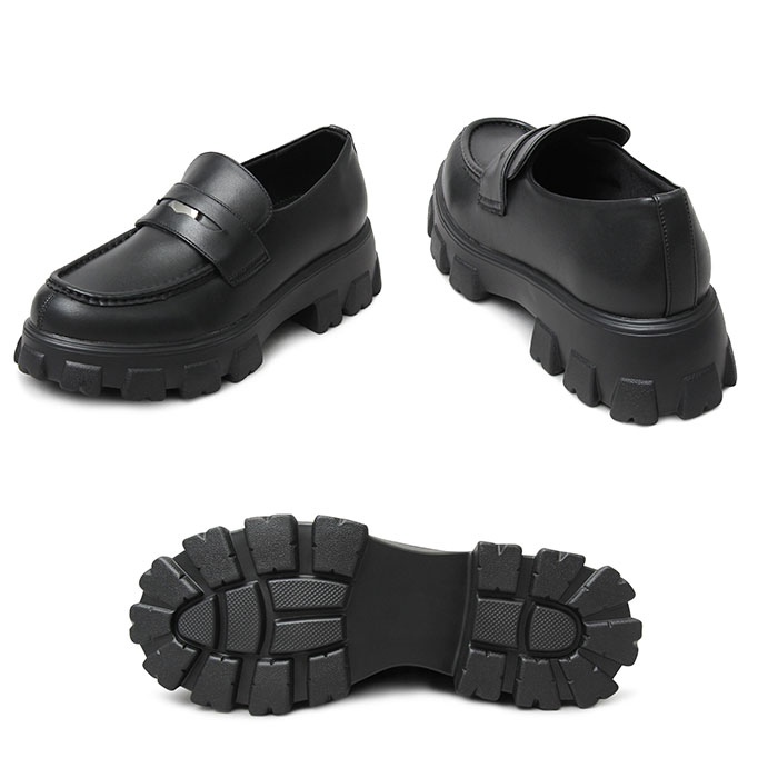 グラベラ glabella グラベラ ローファー 厚底 通販 ドレスシューズ シューズ 厚底ソール トラックソール コインローファー 軽量 PUレザー やわらかい 柔らかい |  | 12