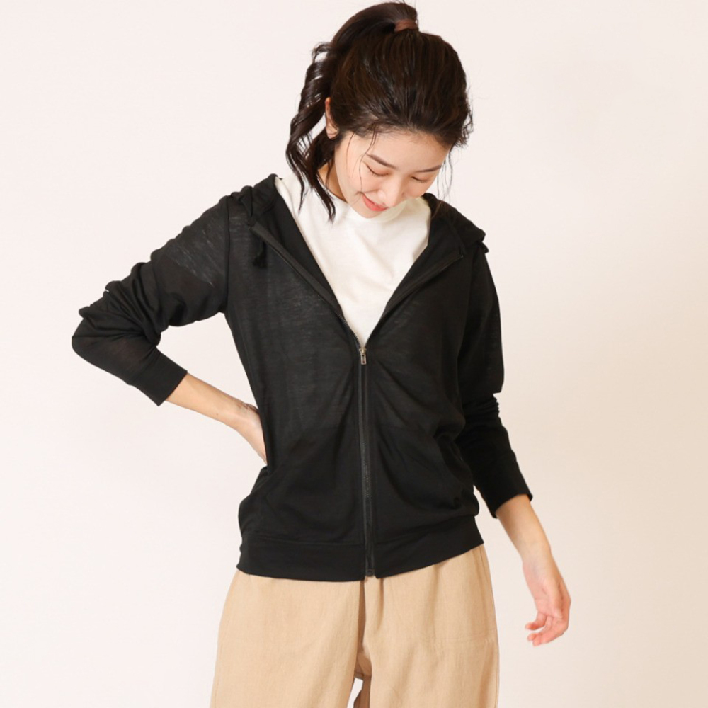 パーカー レディース 薄手 通販 レディースパーカー アウター フードあり UVパーカー 長袖 ジップアップ 無地 シンプル ナチュラル おしゃれ トップス パーカー |  | 03