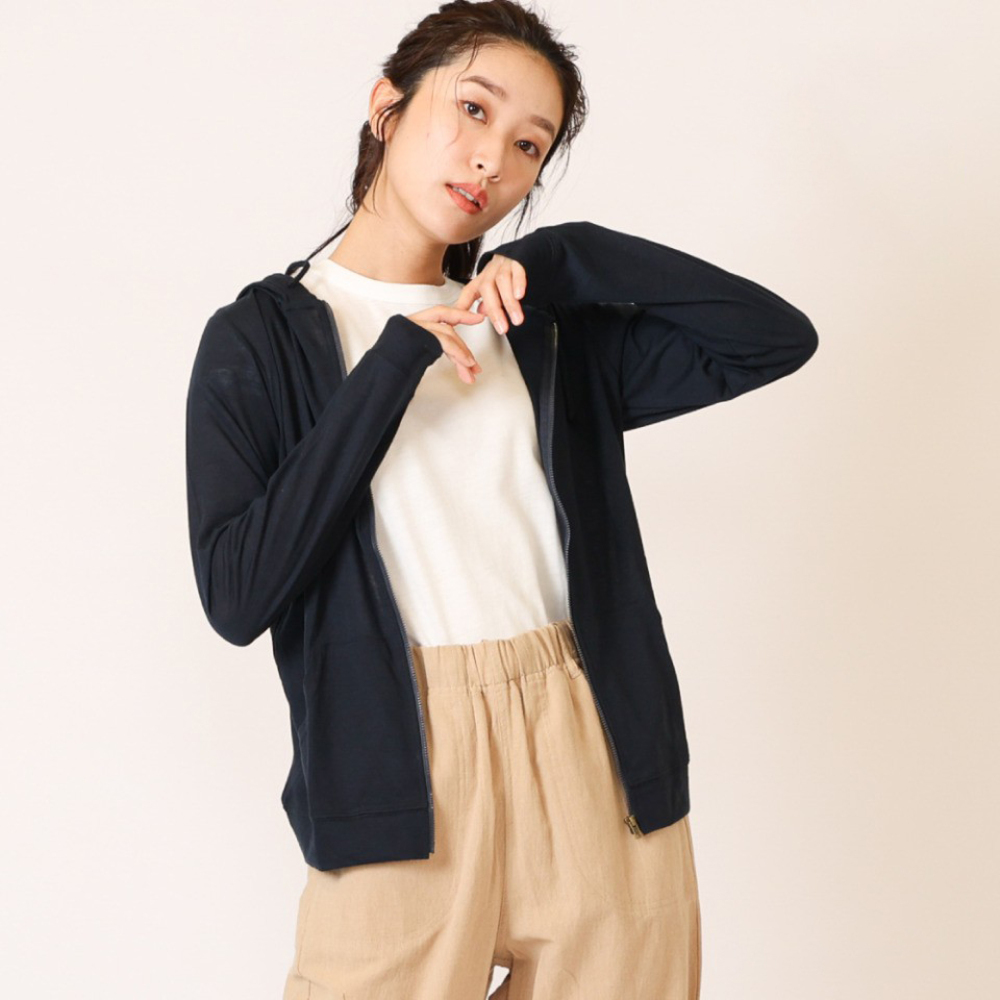 パーカー レディース 薄手 通販 レディースパーカー アウター フードあり UVパーカー 長袖 ジップアップ 無地 シンプル ナチュラル おしゃれ トップス パーカー |  | 08