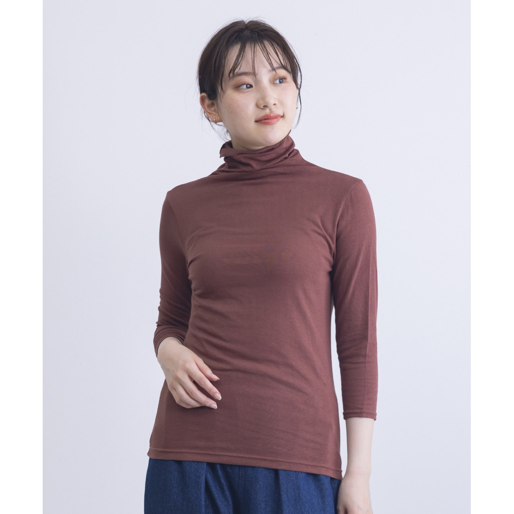 PAGEONE ボトルネック プルオーバー 7分袖 通販 Tシャツ カットソー