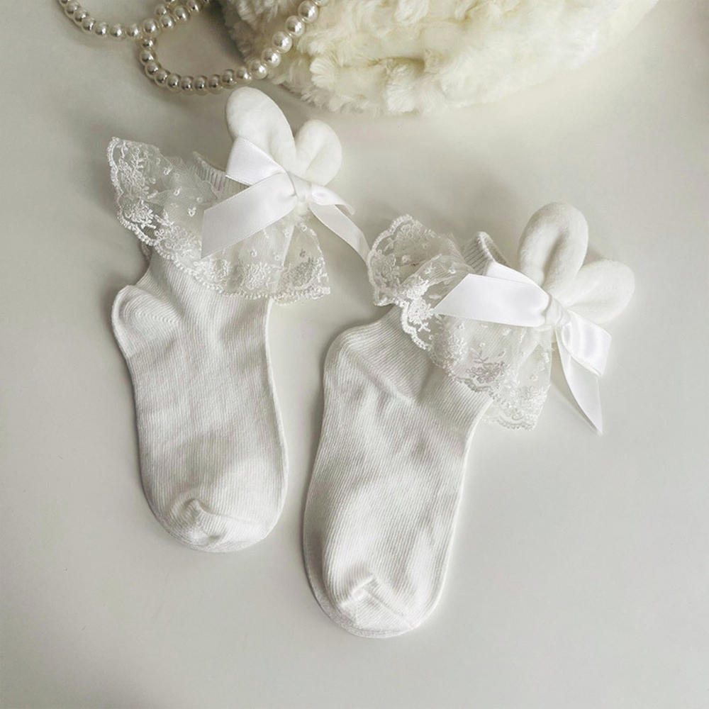 女の子 通販女の子 フォーマル 靴下 ウサギリボン ソックス フォーマルソックス ウサギ リボン くつした くつ下 クルーソックス クルー キッズ 子供 女の子 | ブランド登録なし | 01