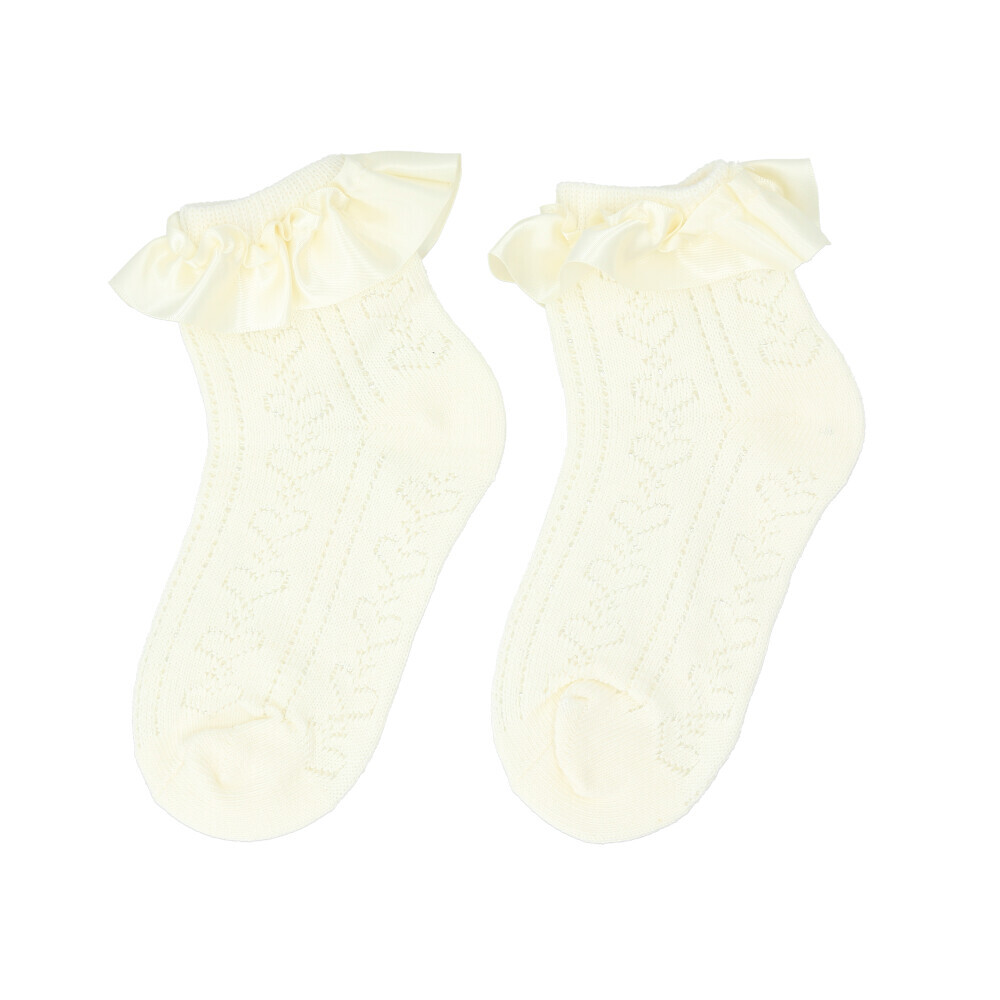 女の子 フォーマル 靴下 サテンレース 通販 ソックス フォーマルソックス サテン レース くつした くつ下 クルーソックス クルー キッズ 子供 こども 女の子 | ブランド登録なし | 01