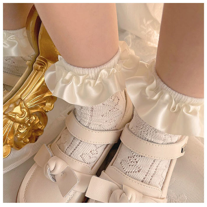女の子 フォーマル 靴下 サテンレース 通販 ソックス フォーマルソックス サテン レース くつした くつ下 クルーソックス クルー キッズ 子供 こども 女の子 | ブランド登録なし | 06