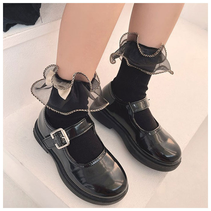 女の子 フォーマル 靴下 シフォンリボン 通販 ソックス フォーマルソックス シフォン リボン くつした くつ下 クルーソックス クルー キッズ 子供 こども 女の子 | ブランド登録なし | 12