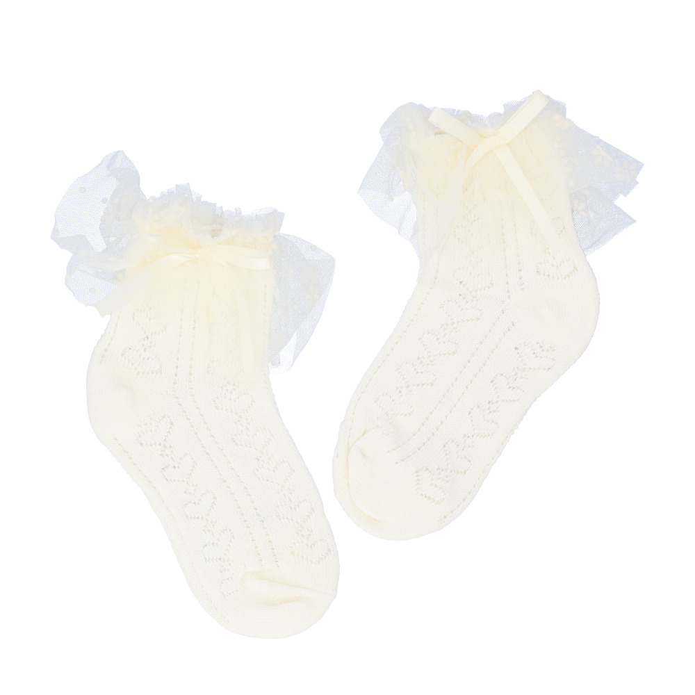 女の子 フォーマル 靴下 シフォンレース 通販 ソックス フォーマルソックス シフォン レース くつした くつ下 クルーソックス クルー キッズ 子供 こども 女の子 | ブランド登録なし | 01
