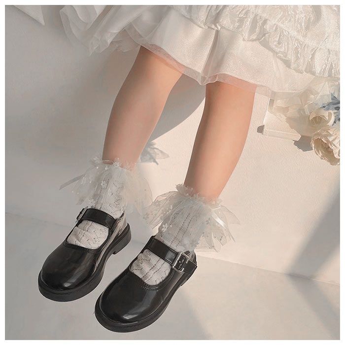 女の子 フォーマル 靴下 シフォンレース 通販 ソックス フォーマルソックス シフォン レース くつした くつ下 クルーソックス クルー キッズ 子供 こども 女の子 | ブランド登録なし | 06