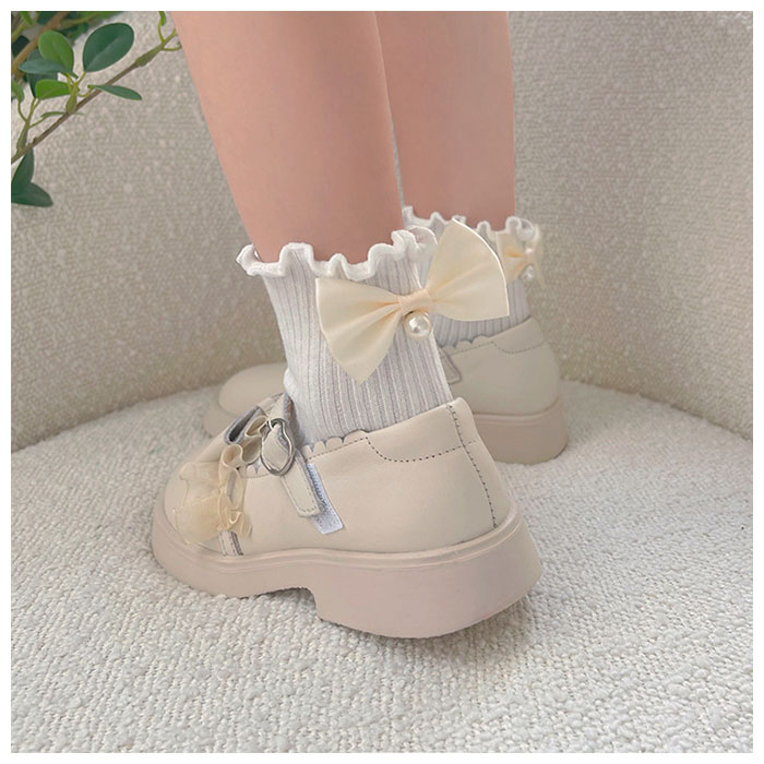 女の子 フォーマル 靴下 パールリボン 通販 ソックス フォーマルソックス パール リボン くつした くつ下 クルーソックス クルー キッズ 子供 こども 女の子 | ブランド登録なし | 05